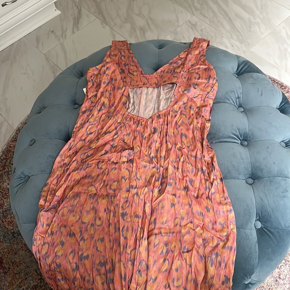 NWT XS Anthropologie Peach Leopard Jumpsuit - Picture 4 of 6